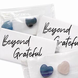 **Buy Now** Thank You Set of 20 Heart-Shaped Stones And Card NWT